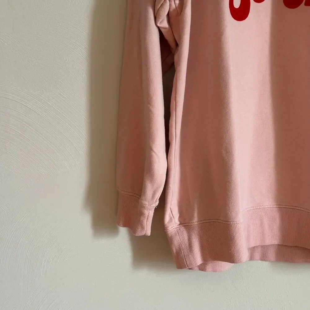 Wildfox Pink Coffee & Sunshine Oversized Felt Sweater
